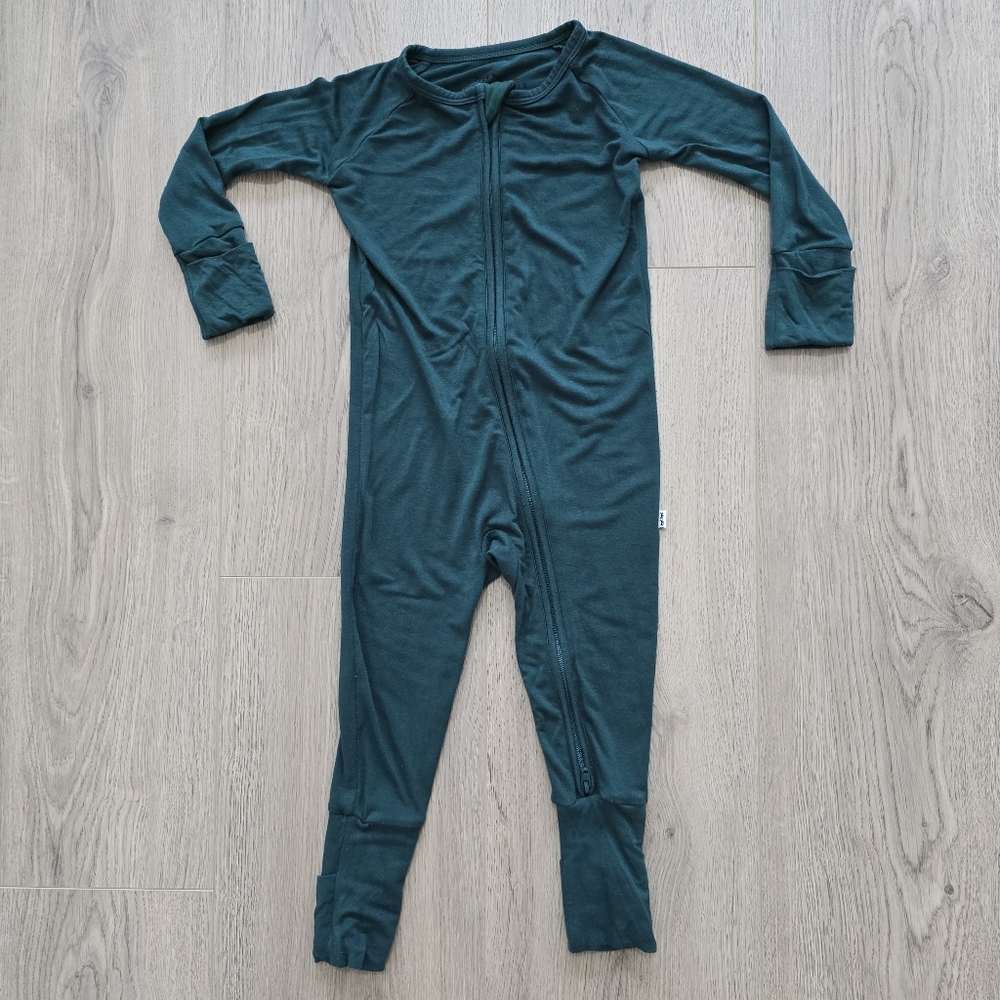 Little Sleepies Green Bamboo Viscose Baby Sleeper Zippy Footie Pajamas 6-12M